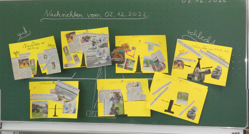 Unsere Seeäckerschule beim Projekt "ZiSch - Zeitung in der Schule", 2023.